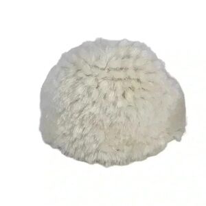 VINTAGE HAT HANSEN FAUX FUR WHITE WINTER MADE IN THE USA ADJUSTABLE CAP